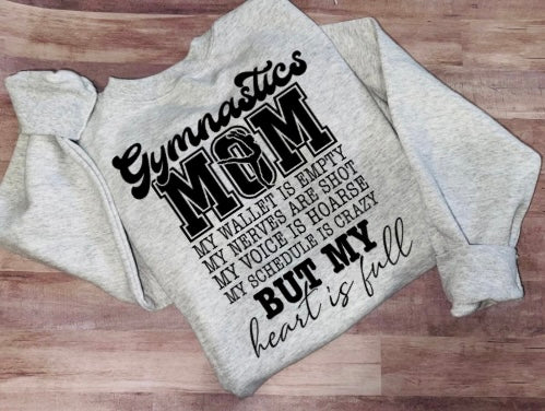 Heart is full gymnastics mom TAT 3 WEEKS