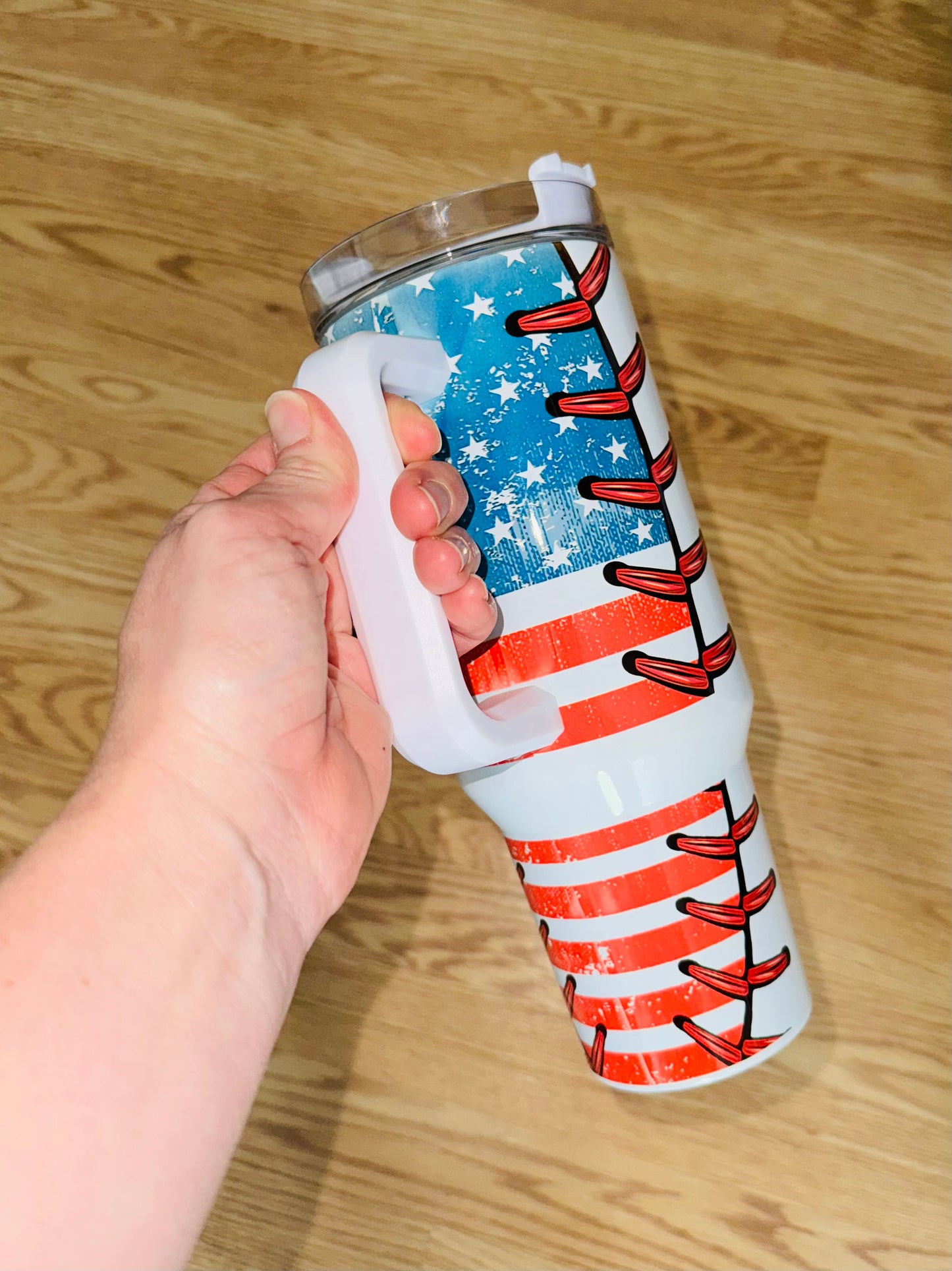 RWB Baseball Mama Tumbler TAT 3 WEEKS