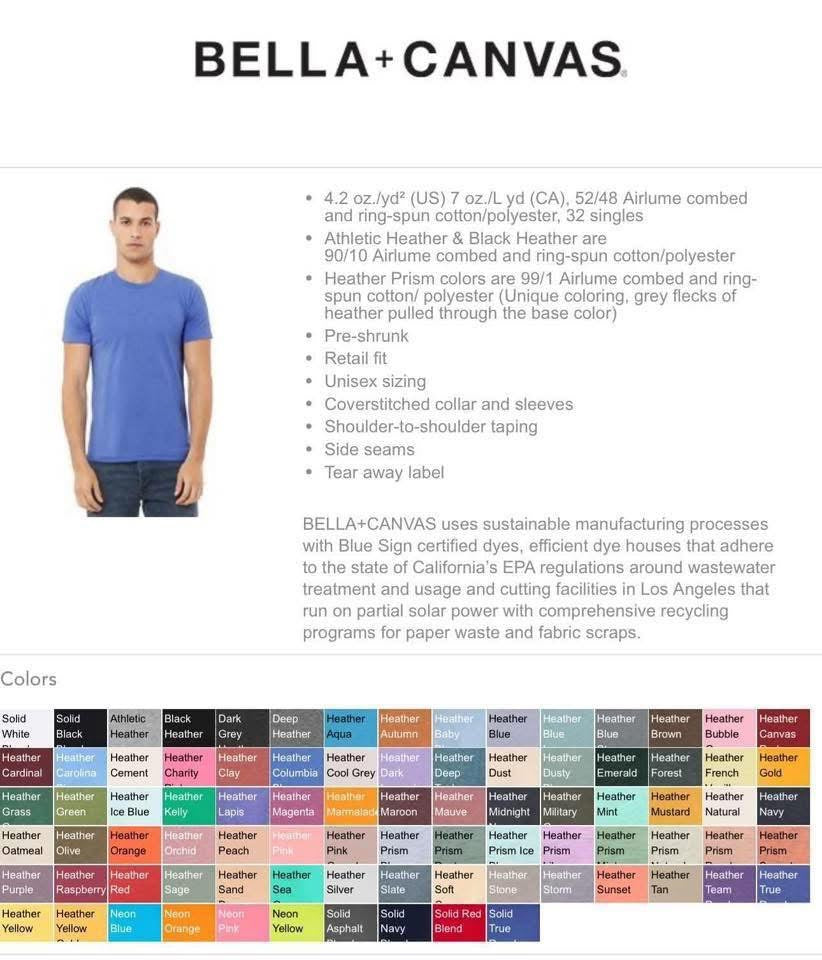 School flair pen BELLA CANVAS tee TAT 3 WEEKS