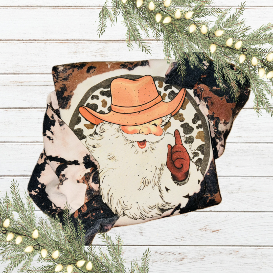 Cowhide Santa Crewneck