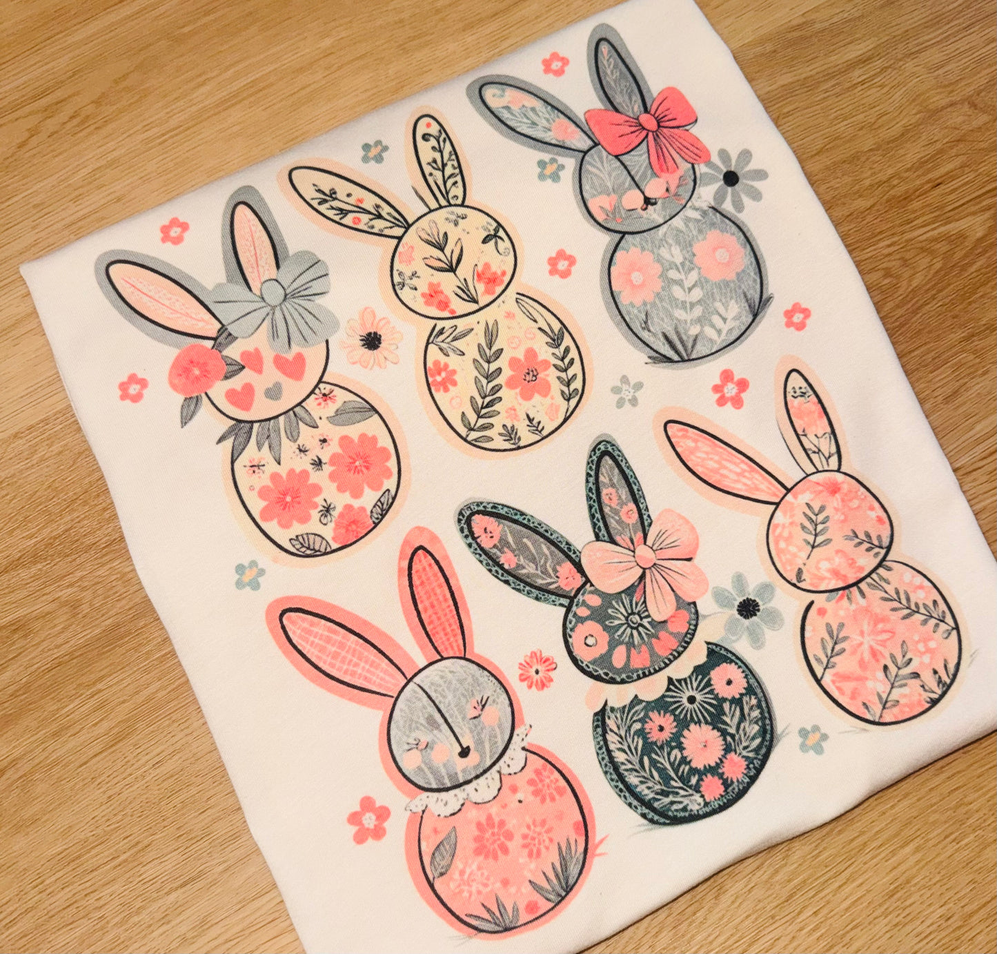 Floral bunnies tee TAT 3 WEEKS