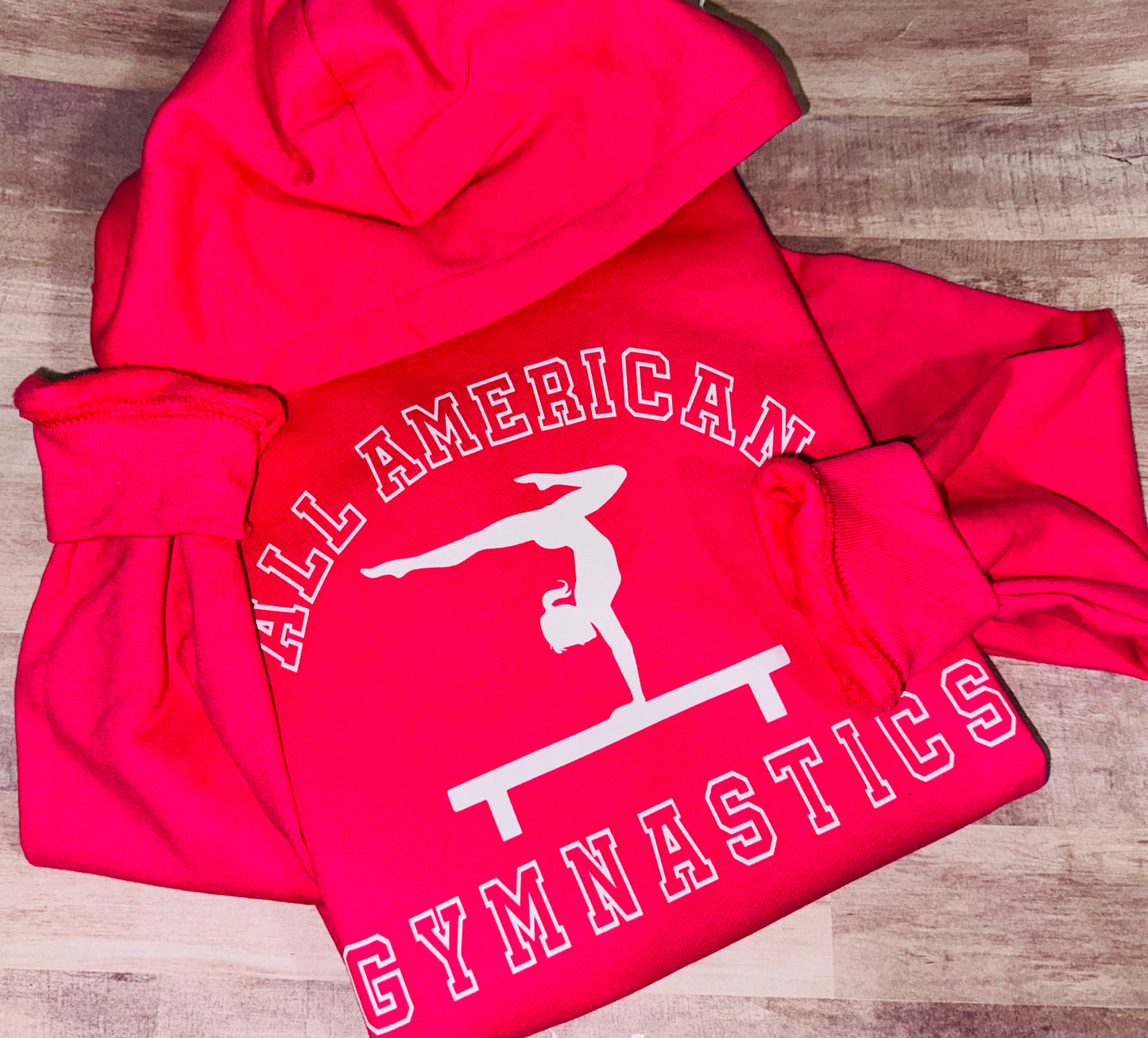 All American Gymnast White Ink Hoodie