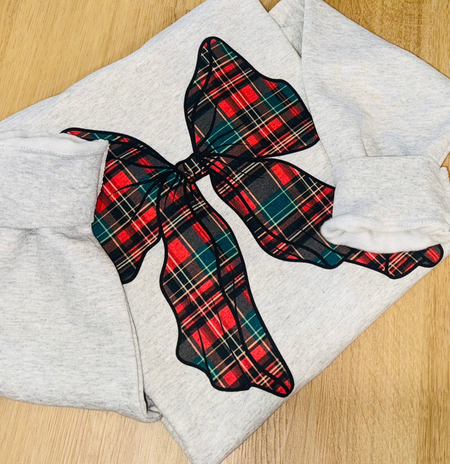 Plaid Bow Crewneck TAT 3 WEEKS