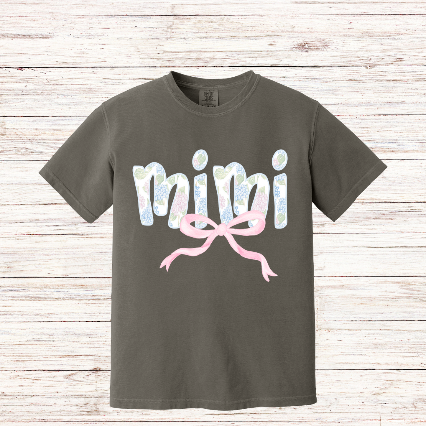 Personalized hydrangea bow tee TAT 3 WEEKS