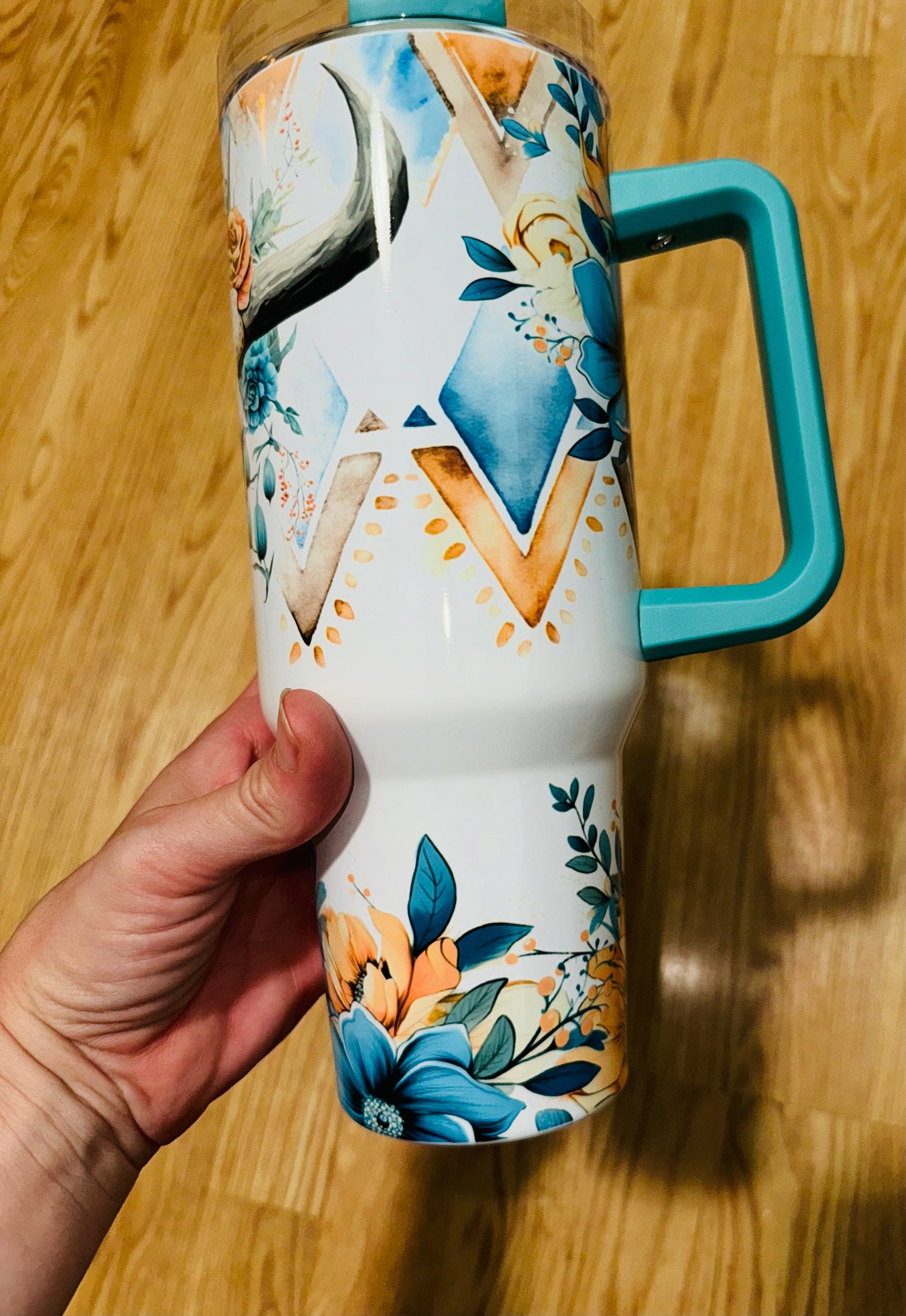 Floral Skull Tumbler TAT 3 WEEKS