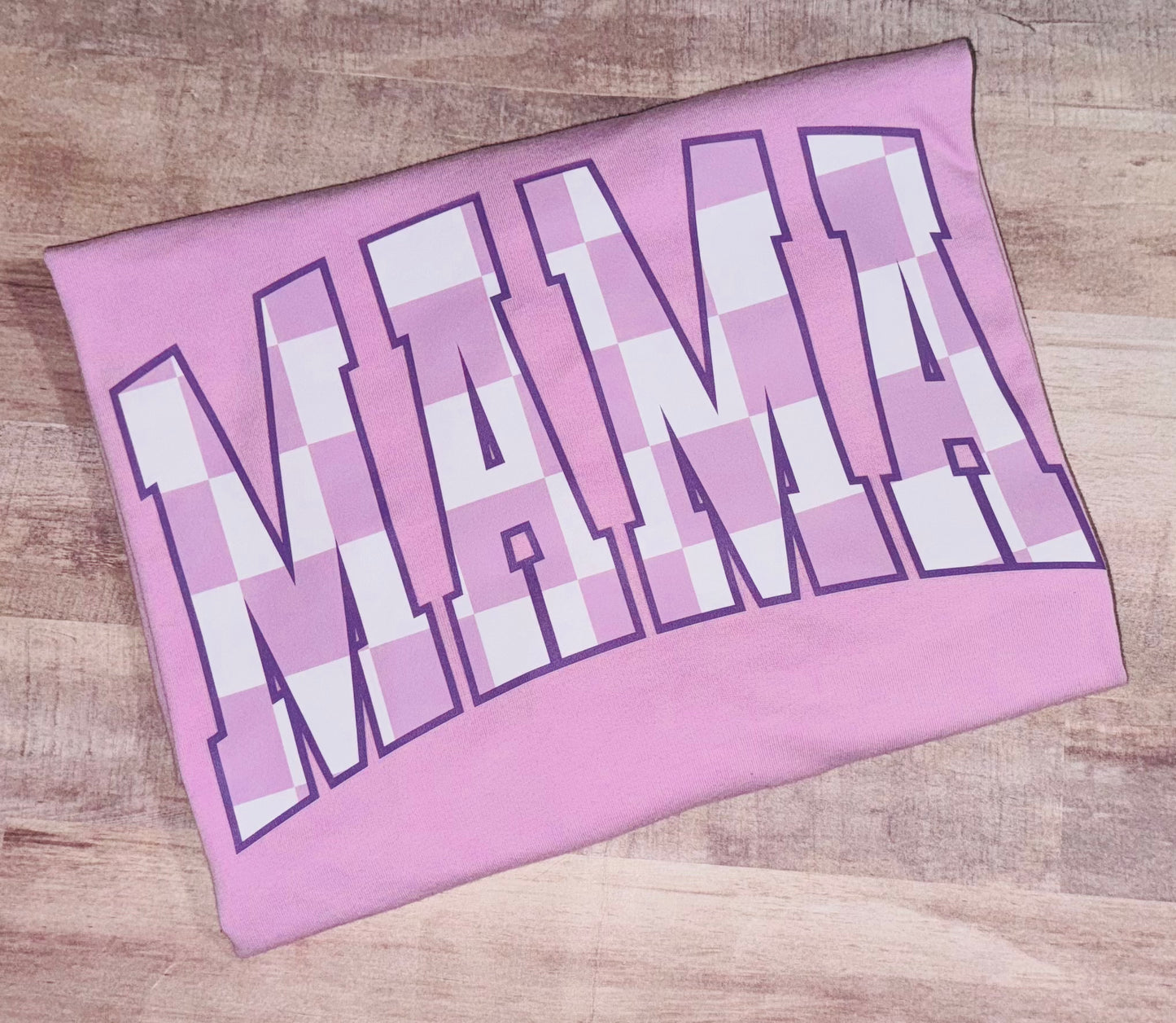 Lavendar Checkered Mama - TAT 3 WEEKS