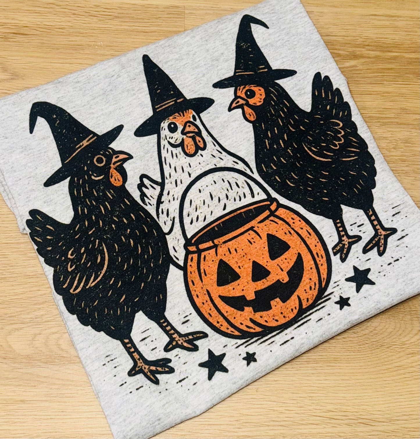 Halloween Chickens tee TAT 3 WEEKS