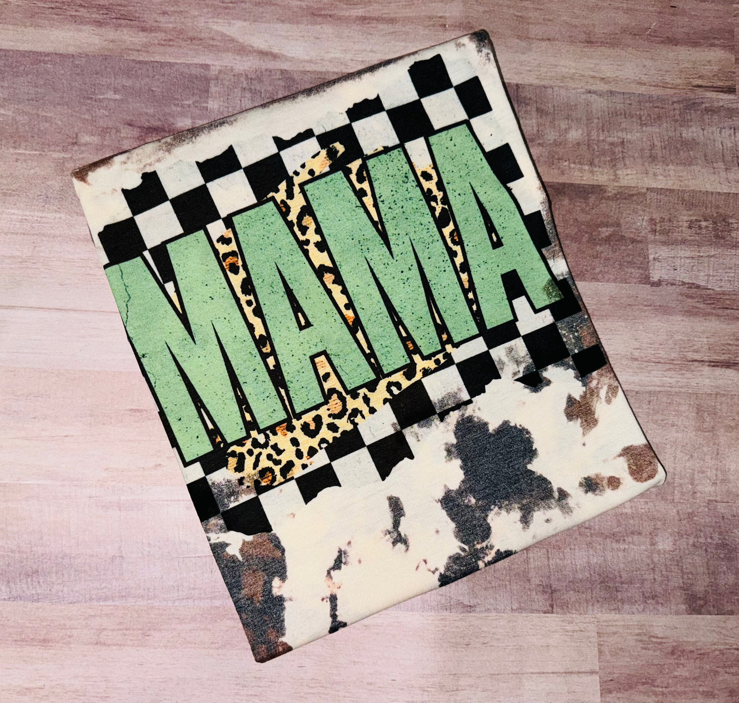 Cowhide Mama checkered TAT 3 WEEKS