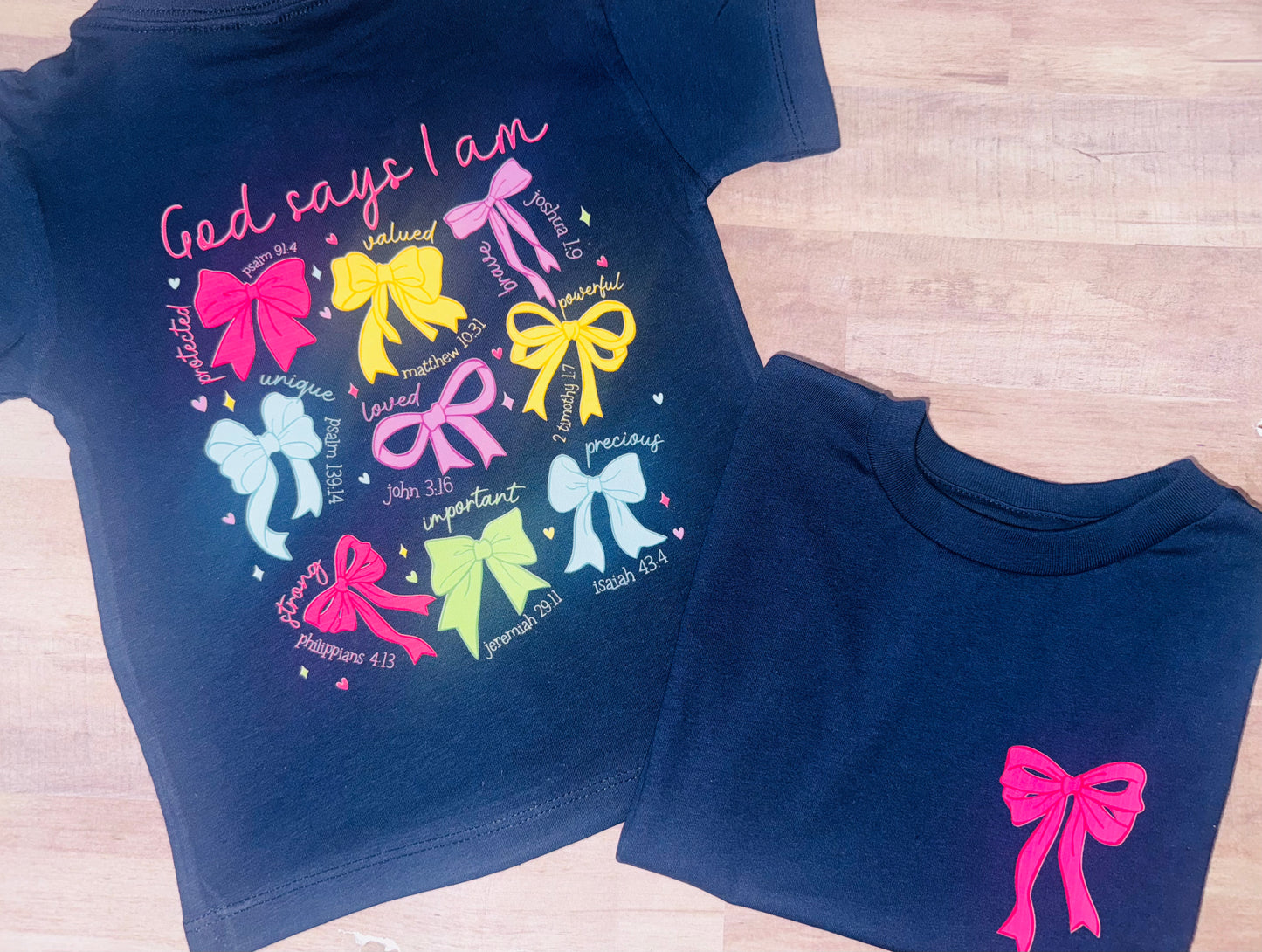 God says with front pocket tee KIDS TAT 3 WEEKS