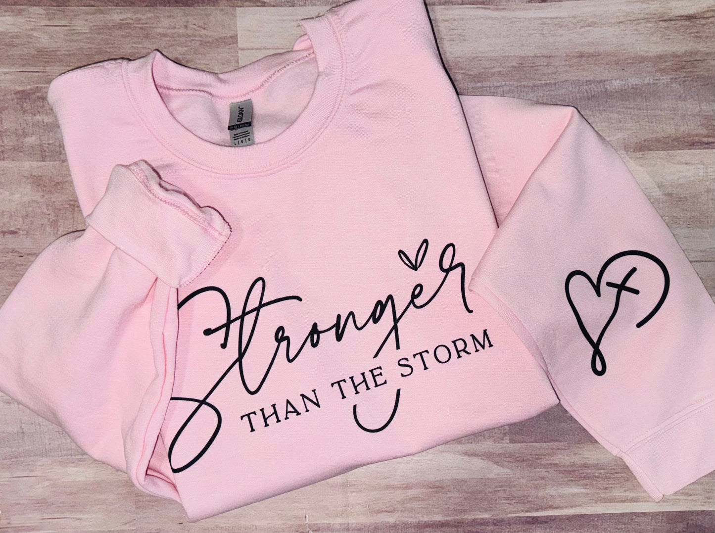 Stronger than the storm with heart accent TAT 3 WEEKS