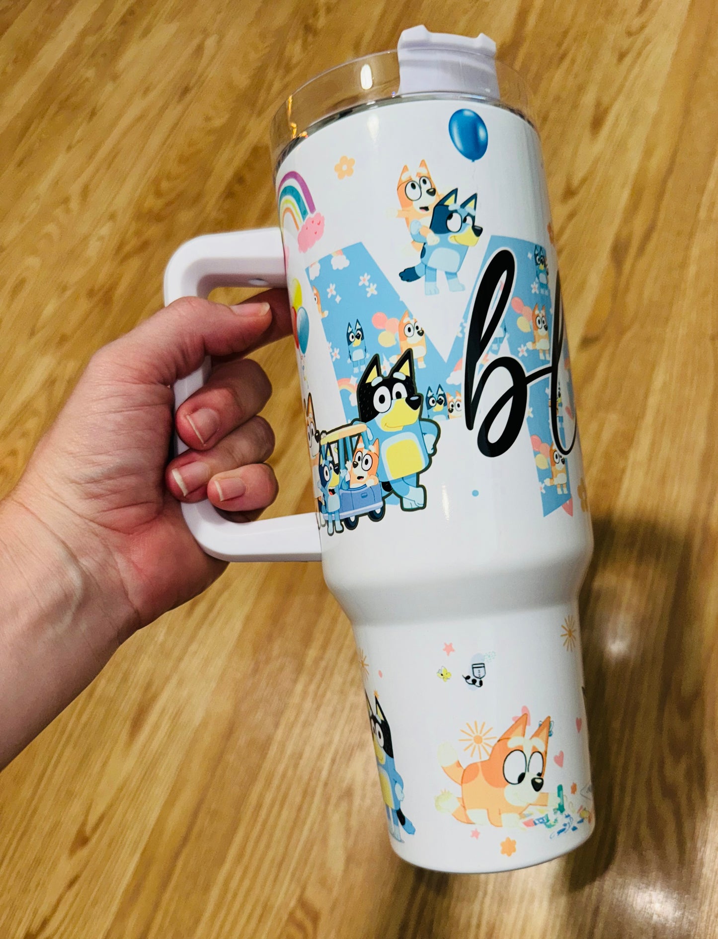 Blue dog mom Tumbler TAT 3 WEEKS