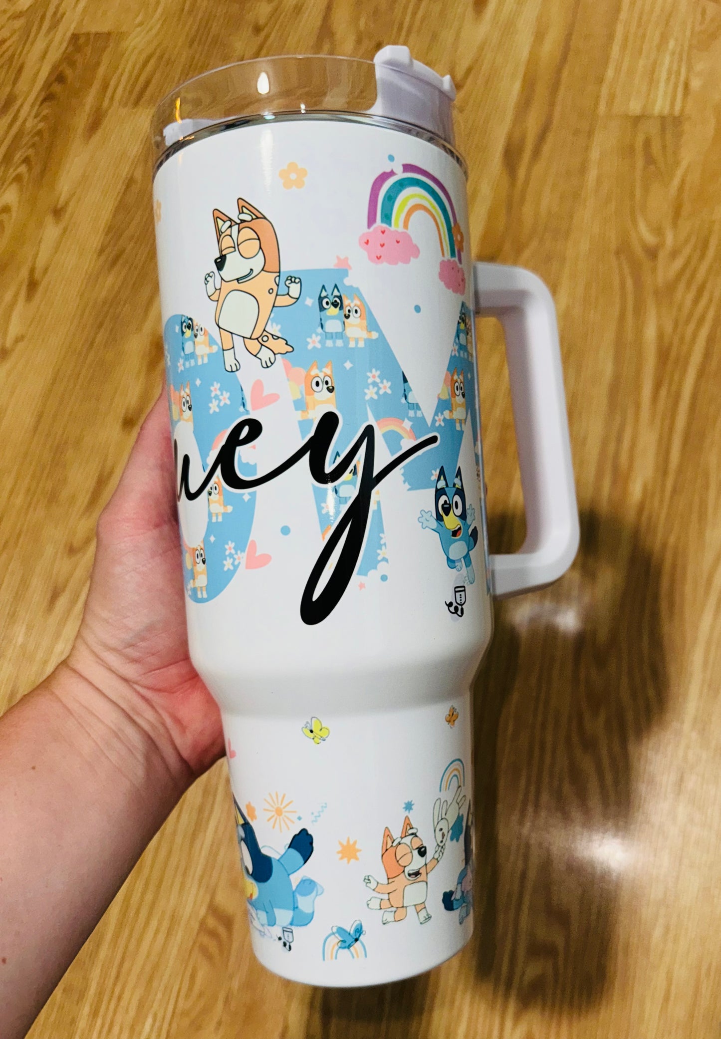 Blue dog mom Tumbler TAT 3 WEEKS