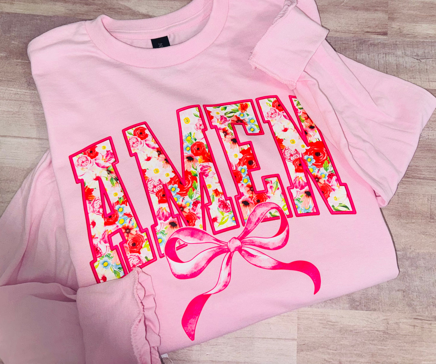 Floral Amen bow long sleeve TAT 3 WEEKS