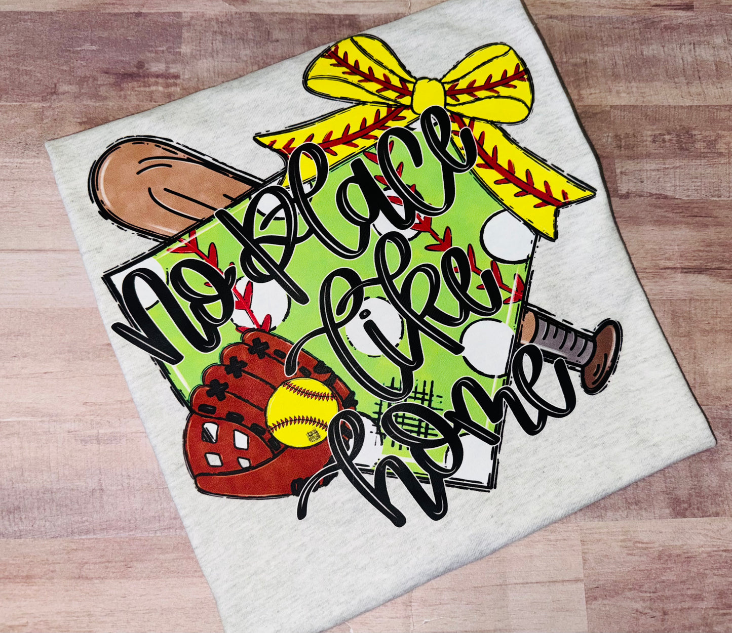 No place like home softball tee TAT 3 WEEKS