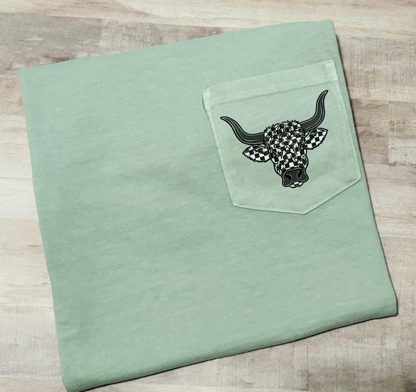 Checkered Bull pocket tee TAT 3 WEEKS