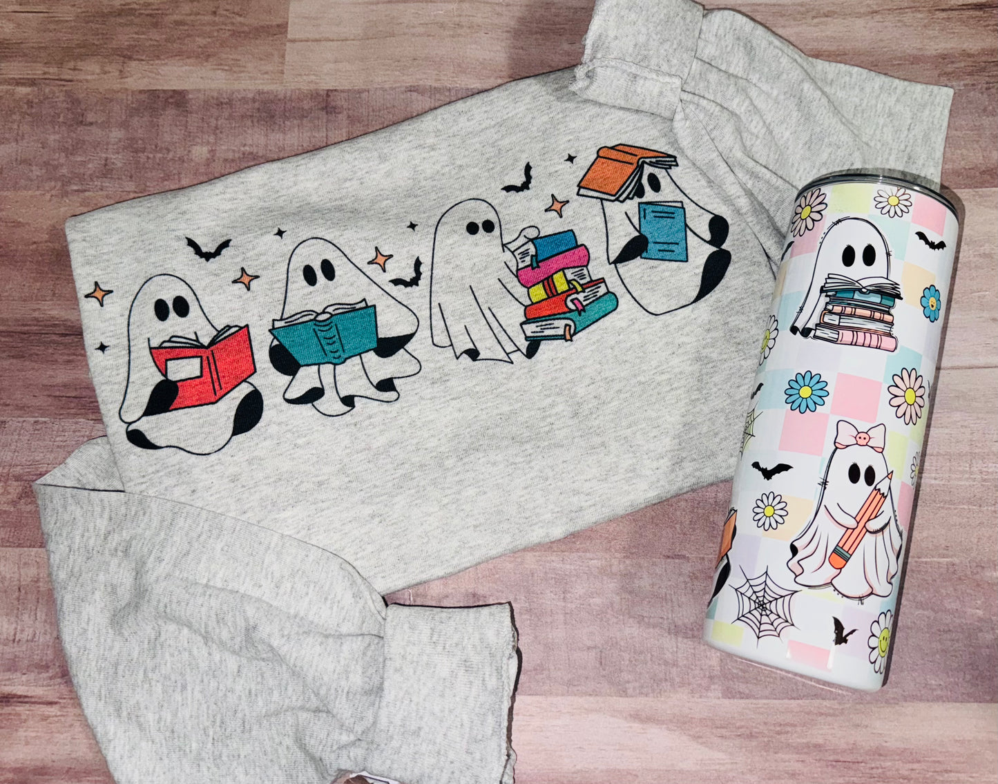 Ghosts with books Long Sleeve TAT 3 WEEKS