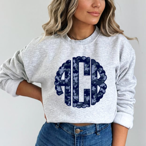 Navy Camo Monogram - TAT 3 WEEKS