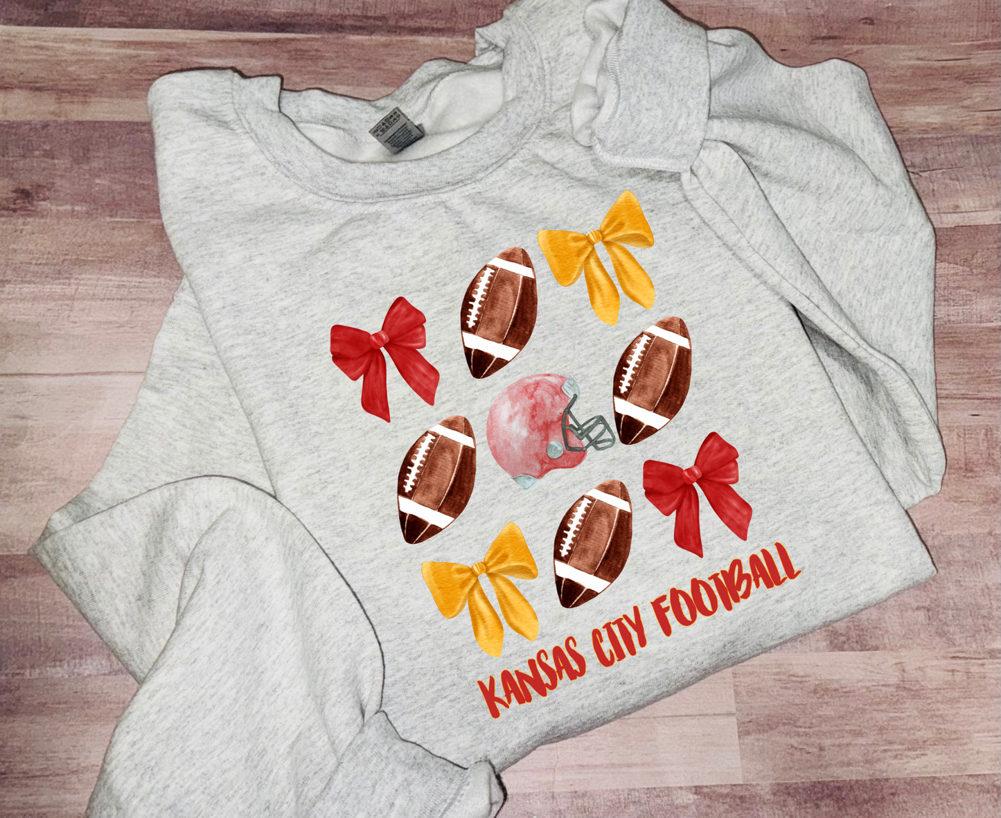 Football bow sweatshirt TAT 7-10 DAYS