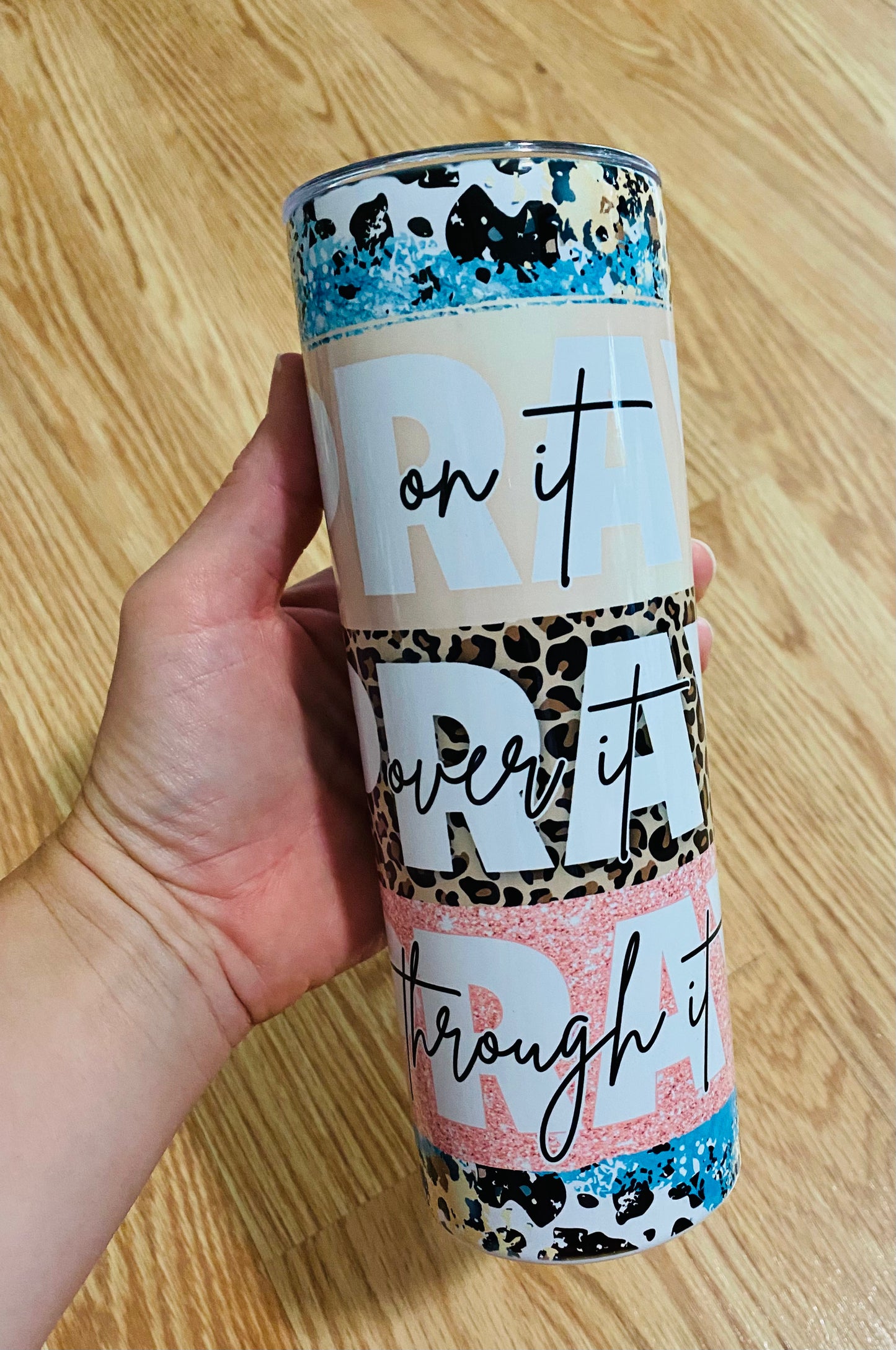 Stacked Pray Leopard Tumbler TAT 3 WEEKS