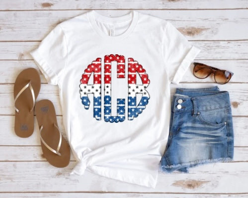 Stars and Stripes Monogram - TAT 3 WEEKS
