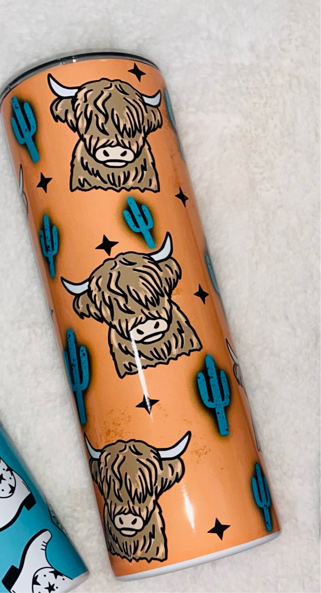 Highland Cow and Cactus Tumbler TAT 3 WEEKS
