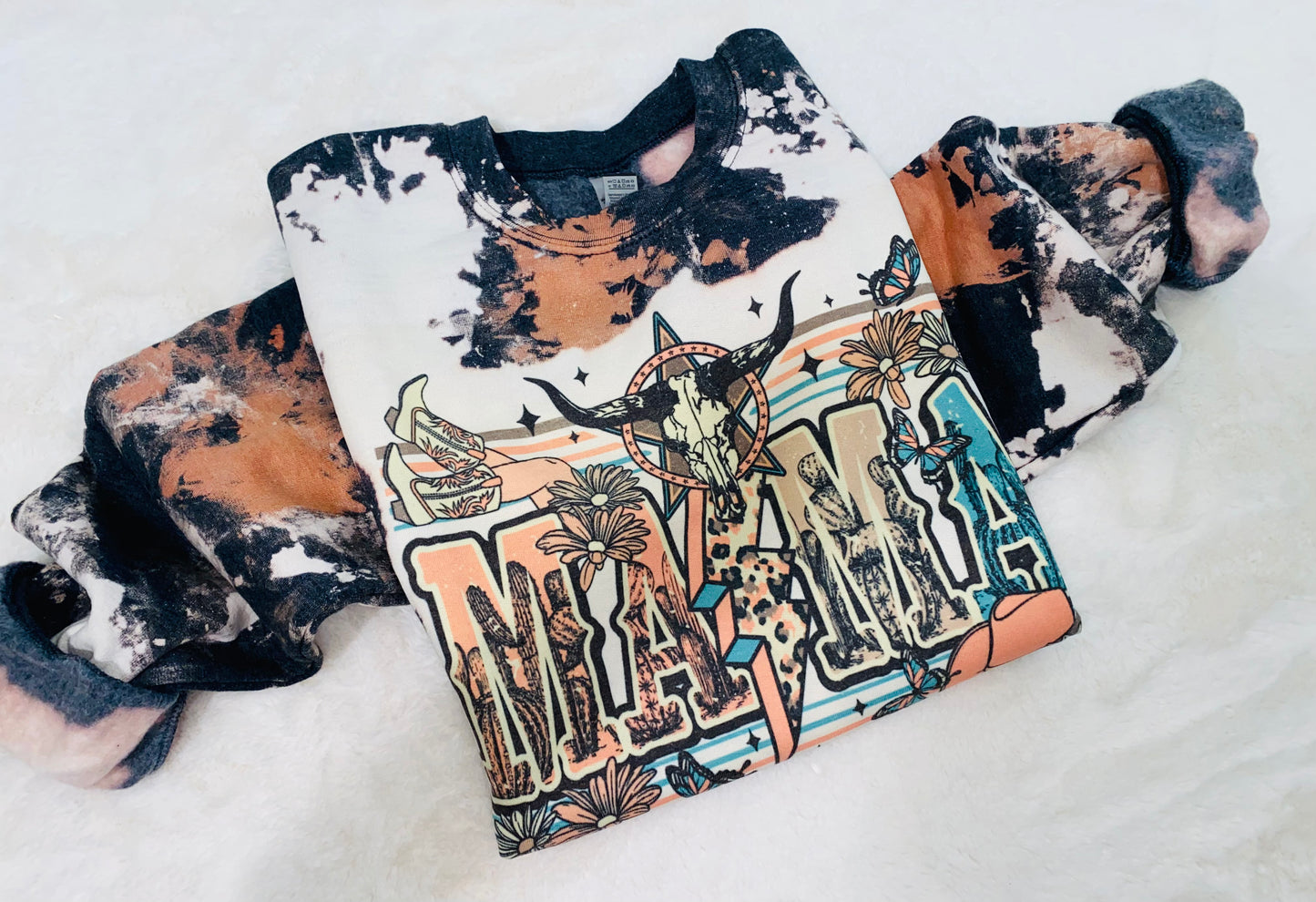 Cowhide Mama Crewneck