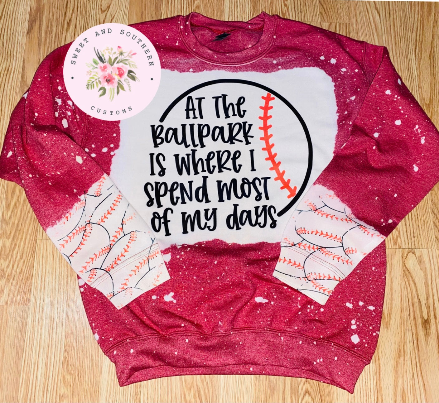 Bleached ballpark sweatshirt