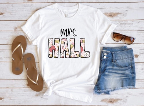 Retro teacher name tee TAT 3 WEEKS