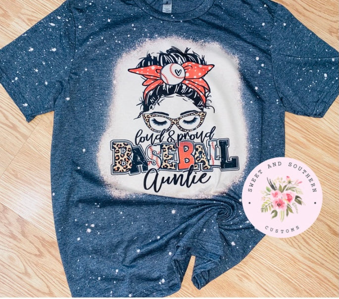 Bleached Loud and Proud Baseball Auntie