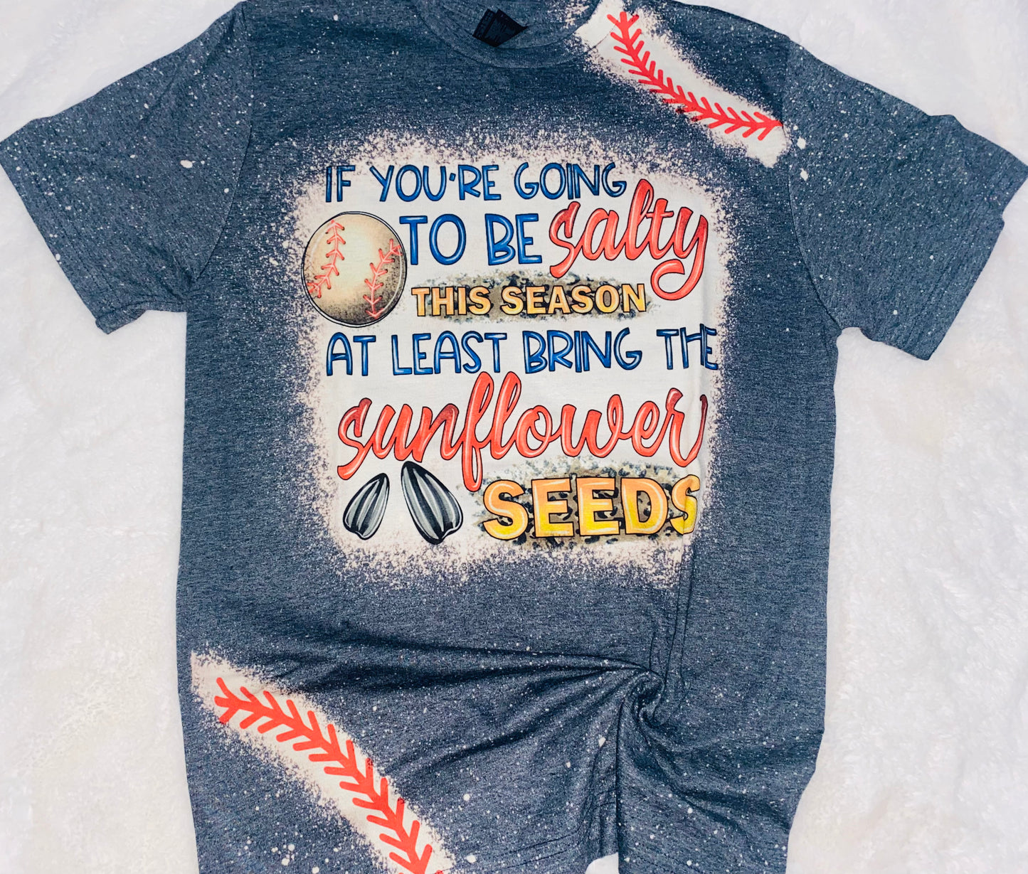 Bleached salty baseball