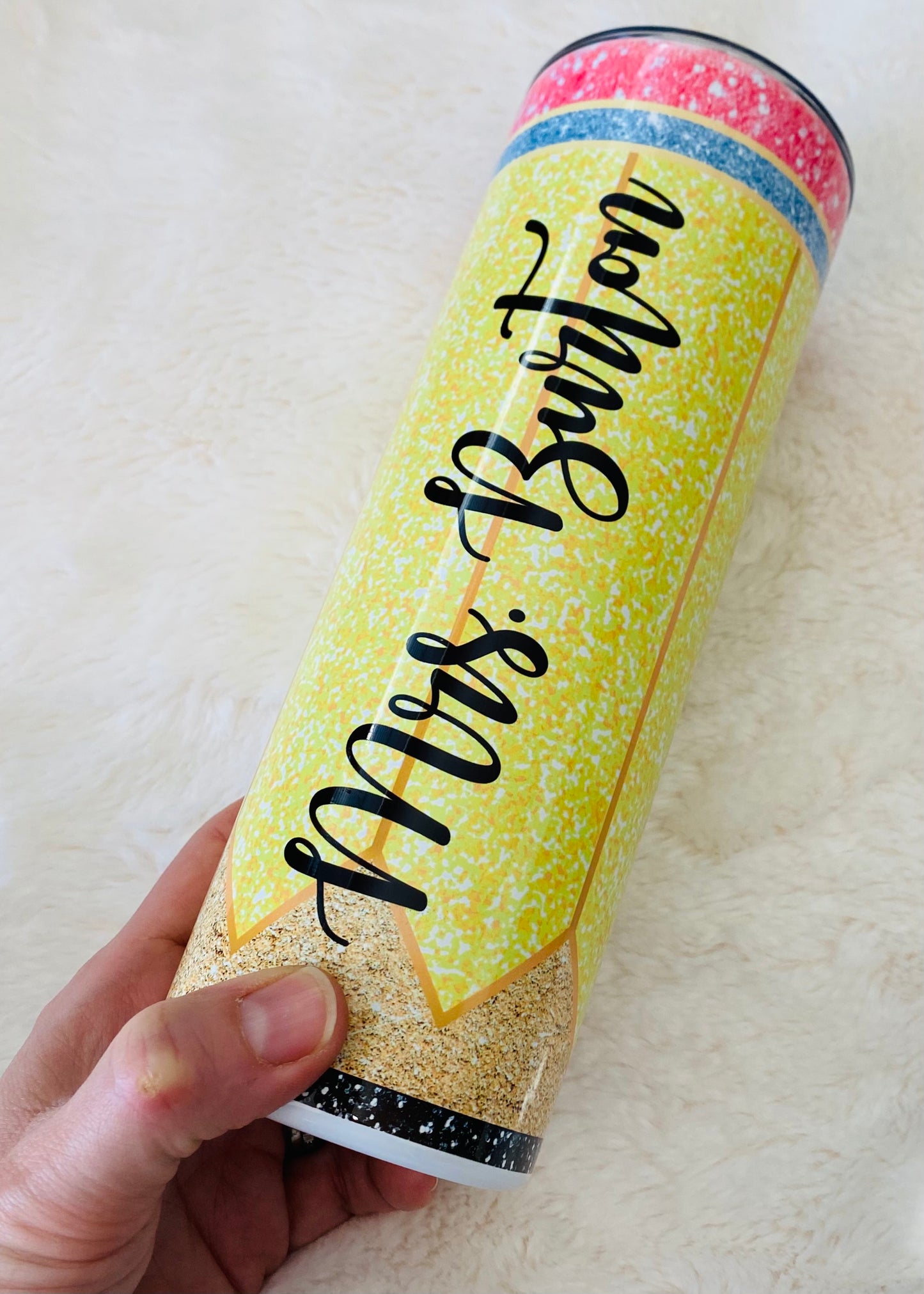 Glitter Pencil Tumbler