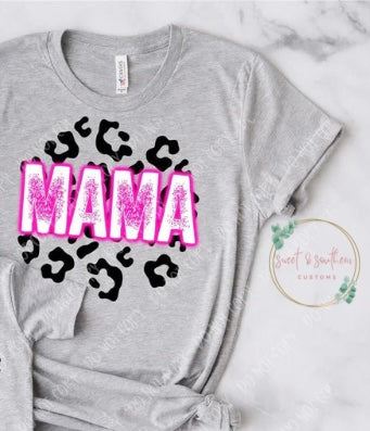 Mama pink leopard t-shirt