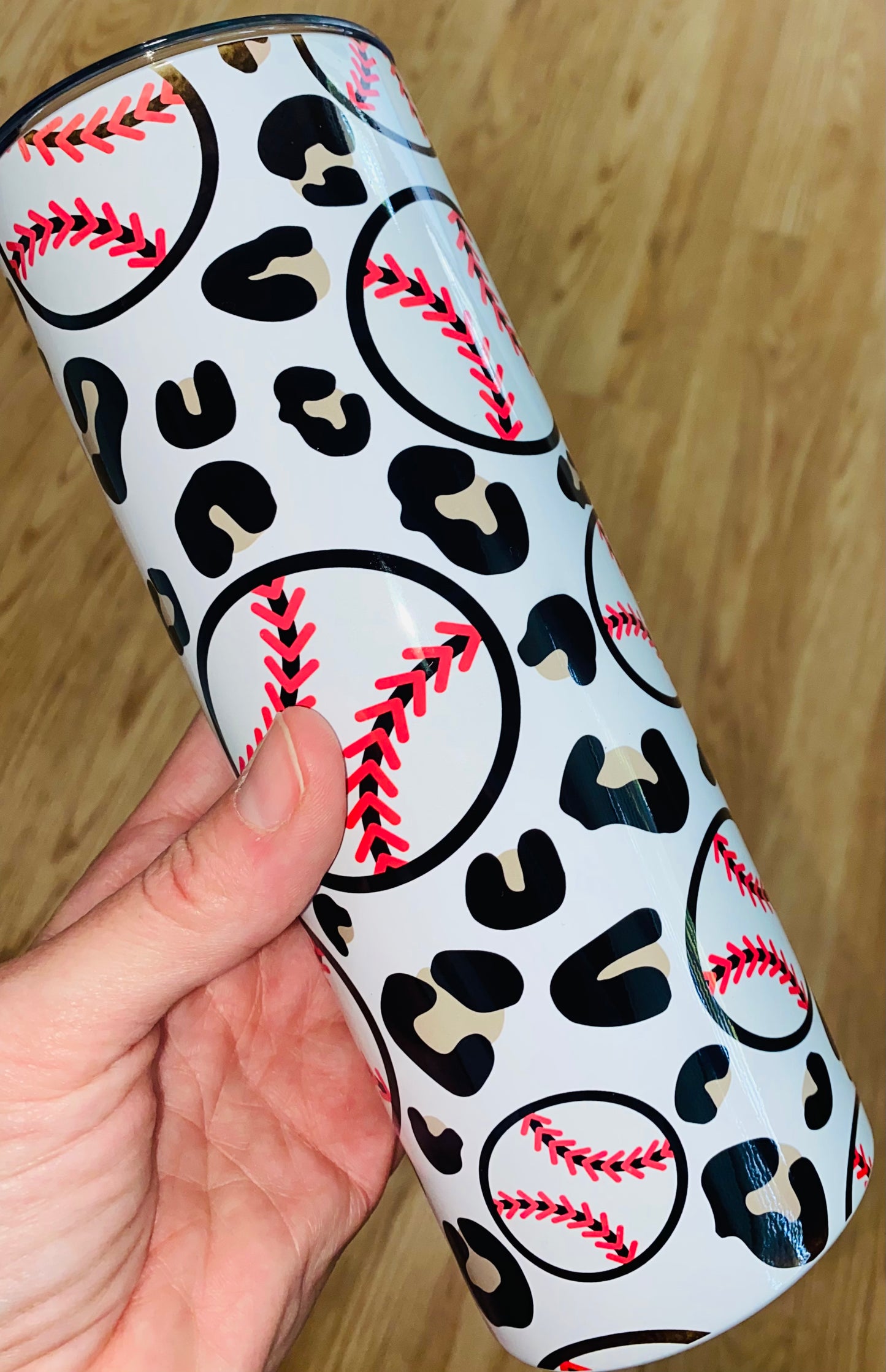Leopard Baseball Tumbler