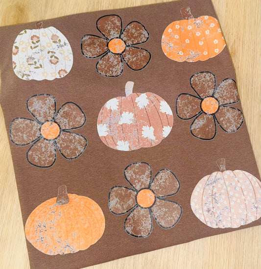Pumpkins and Flowers tee TAT 3 WEEKS