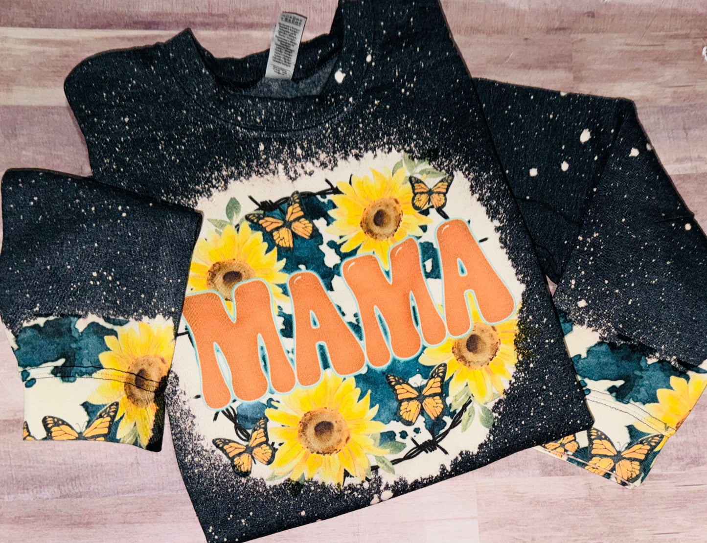 Bleached Sunflower Mama Crewneck TAT 3 WEEKS