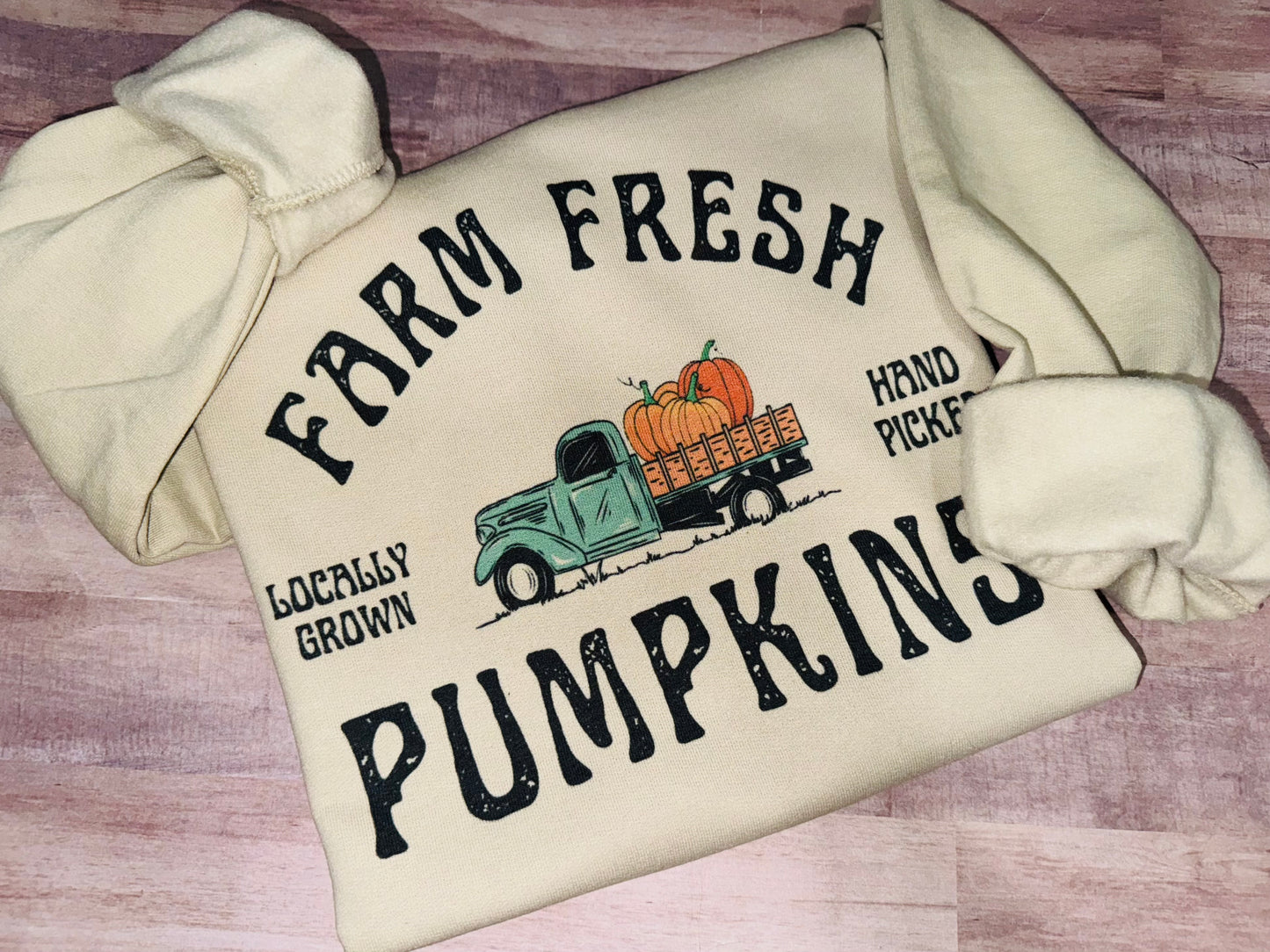 Farm fresh pumpkins blue truck sweatshirt TAT 3 WEEKS