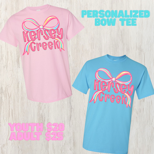 Personalized Bow tee TAT 3 WEEKS
