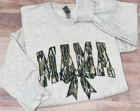 Mama camo bow sweatshirt TAT 3 WEEKS