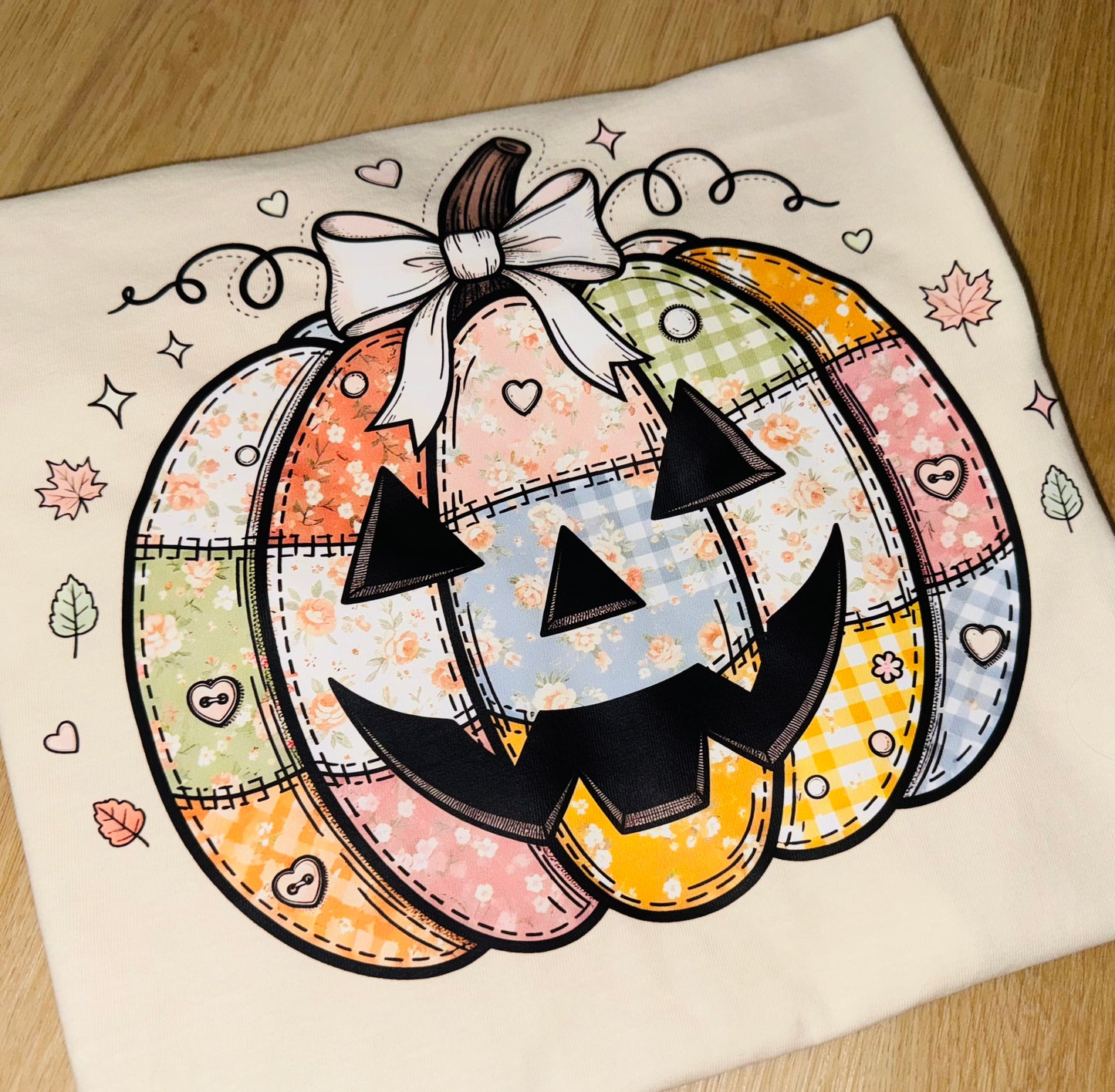 Patchwork Pumpkin tee TAT 3 WEEKS