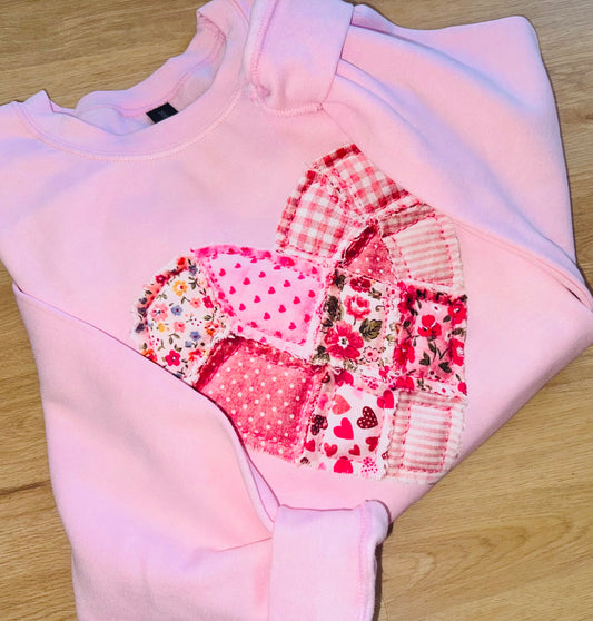 Patchwork Heart Crewneck TAT 3 WEEKS