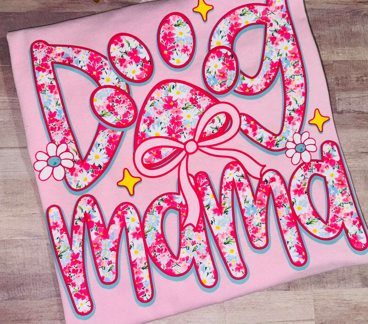 Dog Mama bow tee TAT 3 WEEKS