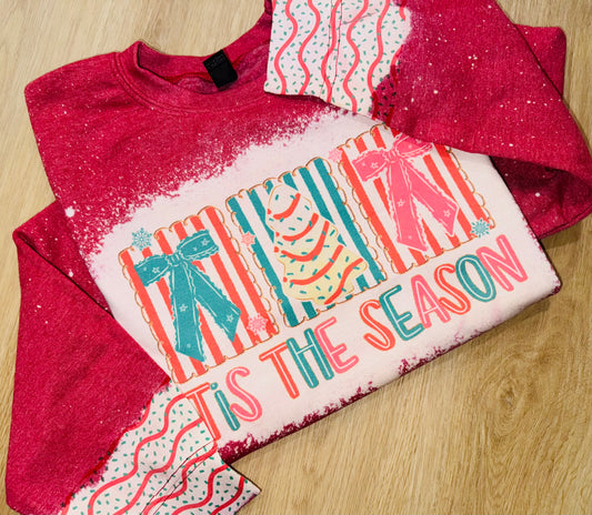 Bleached Tis the Season with sleeves Crewneck TAT 3 WEEKS