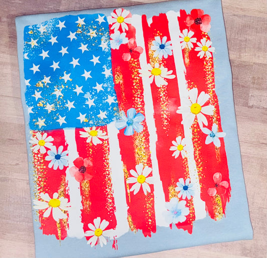 Floral Flag tee TAT 3 WEEKS