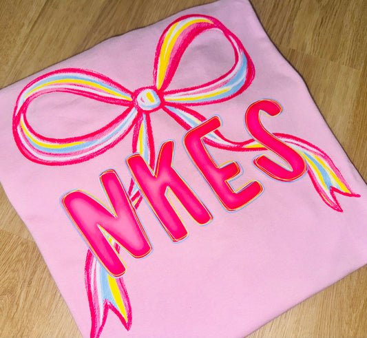 Create your own personalized Pastel Bow tee TAT 3 WEEKS