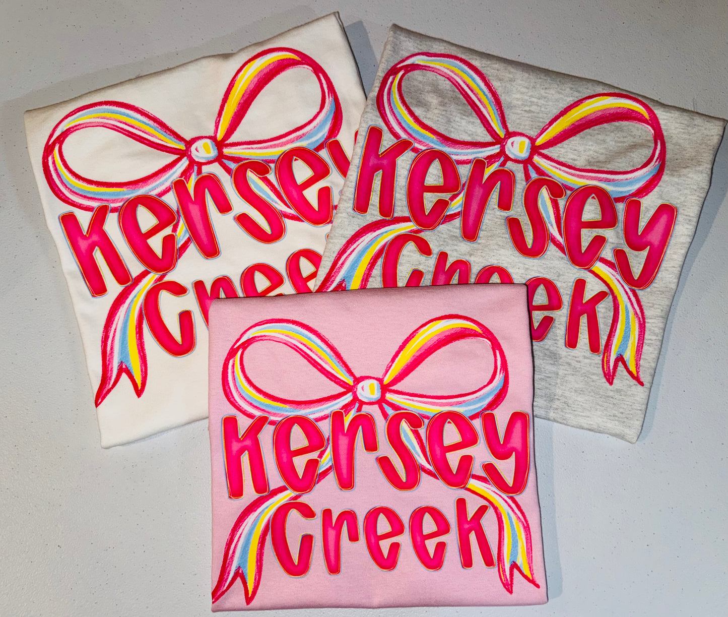Create your own personalized Pastel Bow tee TAT 3 WEEKS