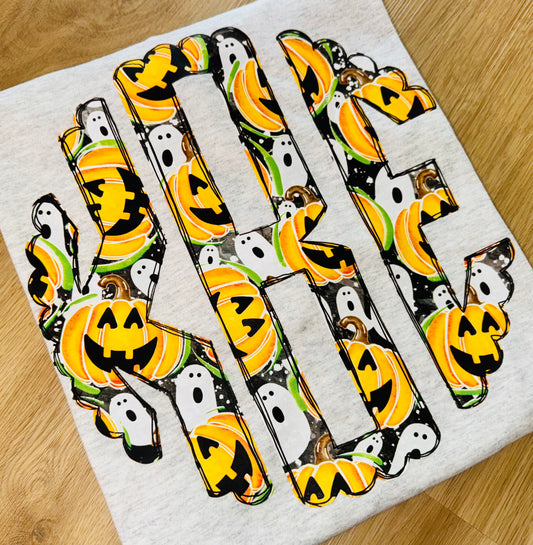 Jack o lantern Monogram tee TAT 3 WEEKS