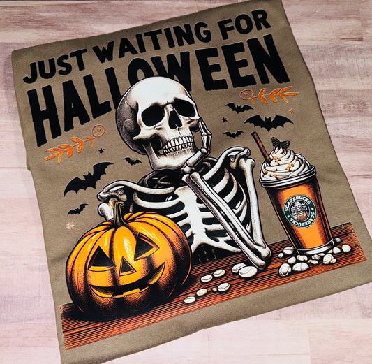 Waiting for Halloween tee TAT 3 WEEKS