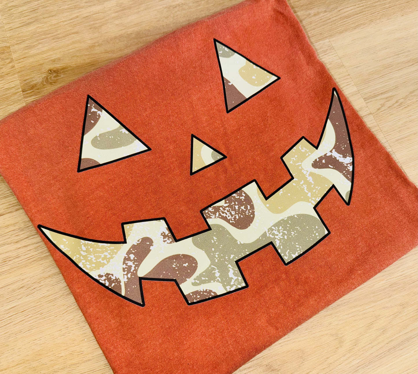 Camo Jack-o-lantern tee TAT 3 WEEKS