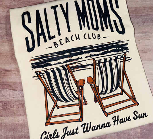 Salty Moms Beach Club tee TAT 3 WEEKS