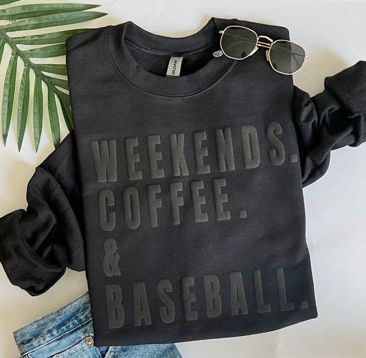 Weekends Coffee and Baseball Puff Crewneck Preorder TAT 3 WEEKS